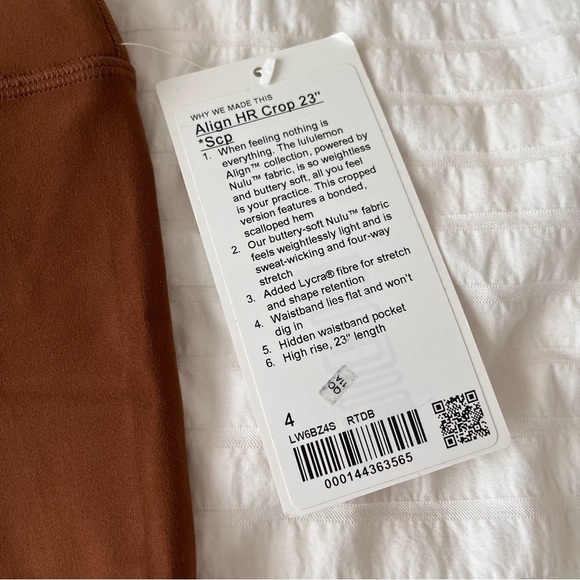 Lululemon Align Scalloped Hem High Rise Leggings 23” Roasted Brown sz 4 - Picture 4 of 5
